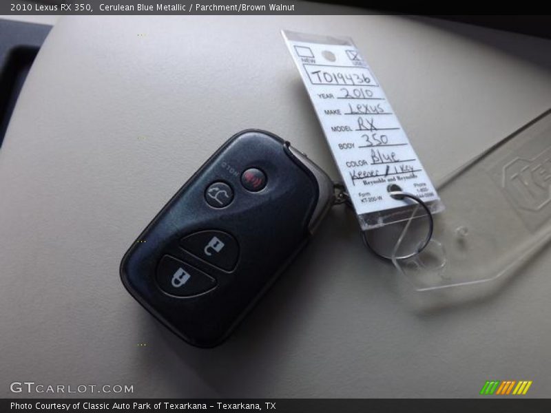 Cerulean Blue Metallic / Parchment/Brown Walnut 2010 Lexus RX 350