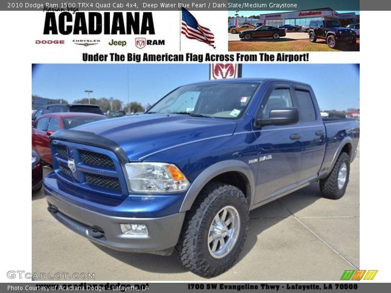 Deep Water Blue Pearl / Dark Slate/Medium Graystone 2010 Dodge Ram 1500 TRX4 Quad Cab 4x4