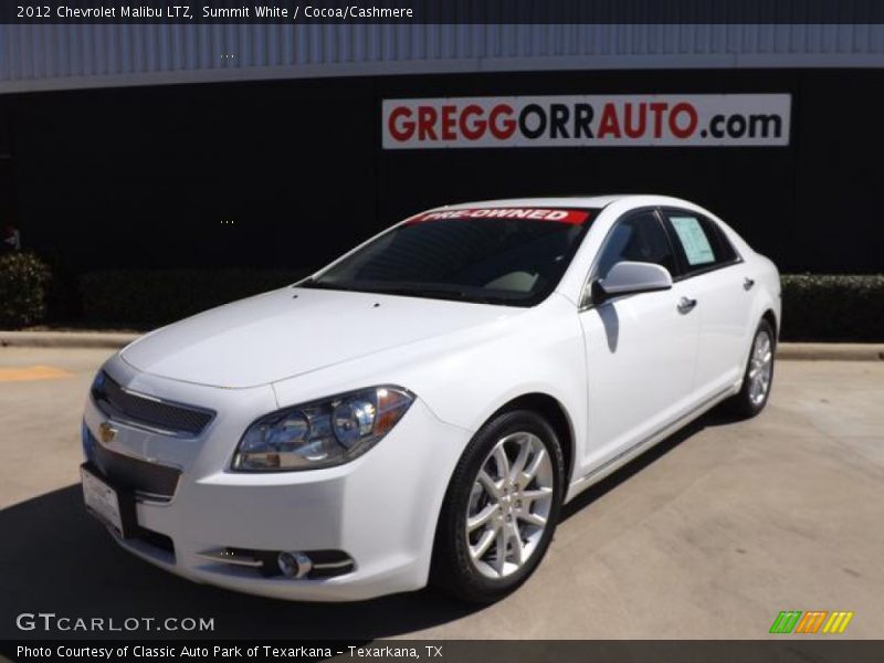 Summit White / Cocoa/Cashmere 2012 Chevrolet Malibu LTZ