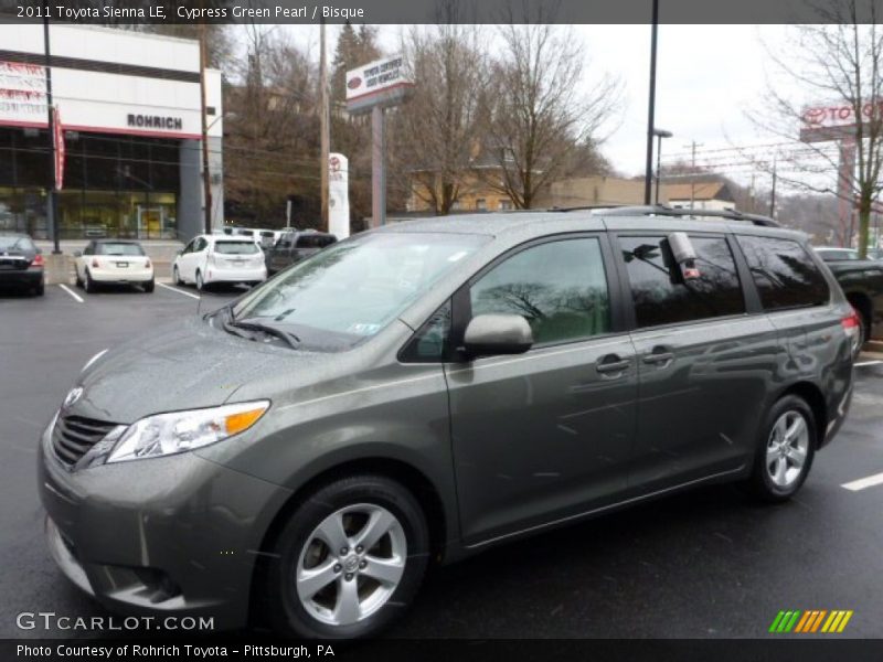 Cypress Green Pearl / Bisque 2011 Toyota Sienna LE