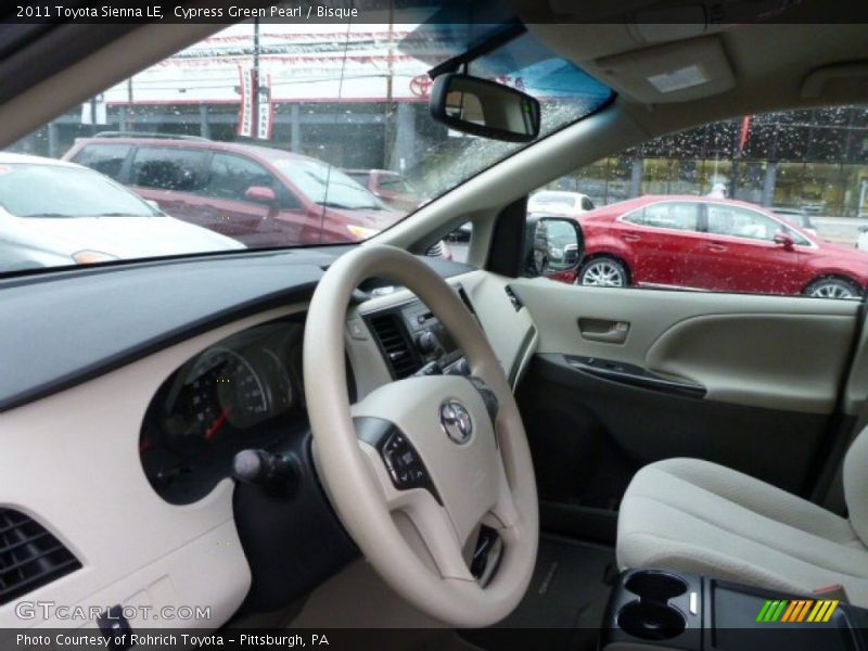 Cypress Green Pearl / Bisque 2011 Toyota Sienna LE