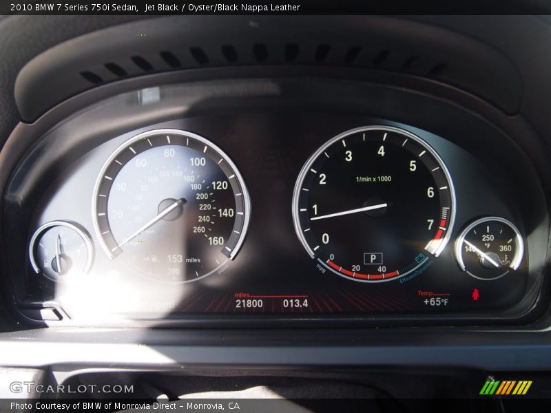 Jet Black / Oyster/Black Nappa Leather 2010 BMW 7 Series 750i Sedan