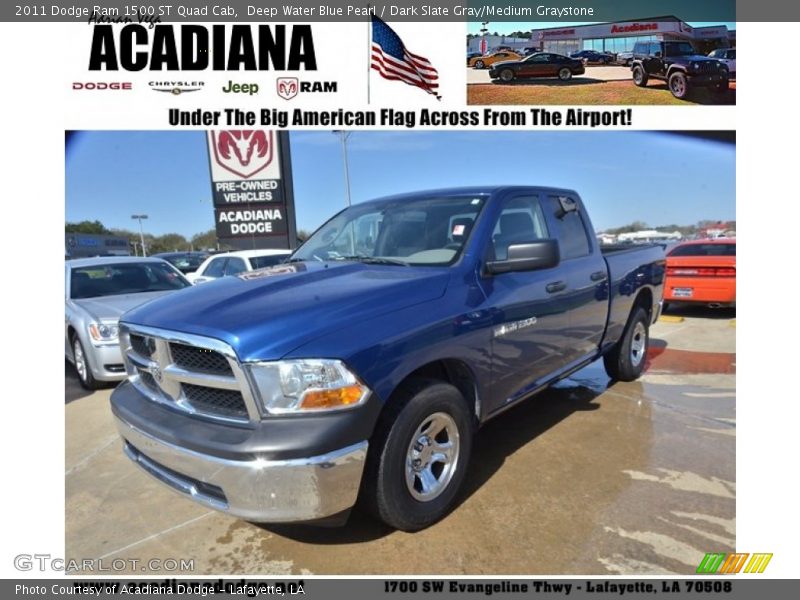 Deep Water Blue Pearl / Dark Slate Gray/Medium Graystone 2011 Dodge Ram 1500 ST Quad Cab