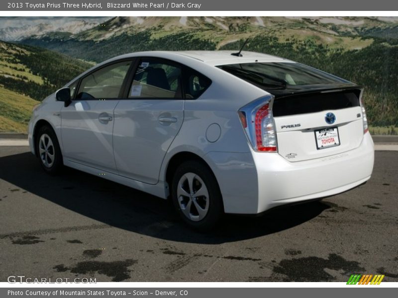 Blizzard White Pearl / Dark Gray 2013 Toyota Prius Three Hybrid