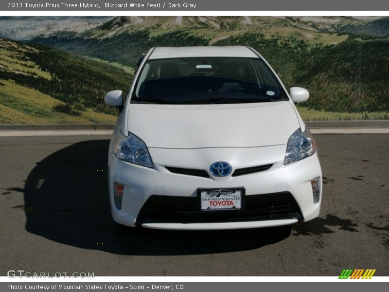 Blizzard White Pearl / Dark Gray 2013 Toyota Prius Three Hybrid