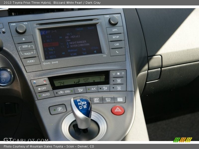 Blizzard White Pearl / Dark Gray 2013 Toyota Prius Three Hybrid