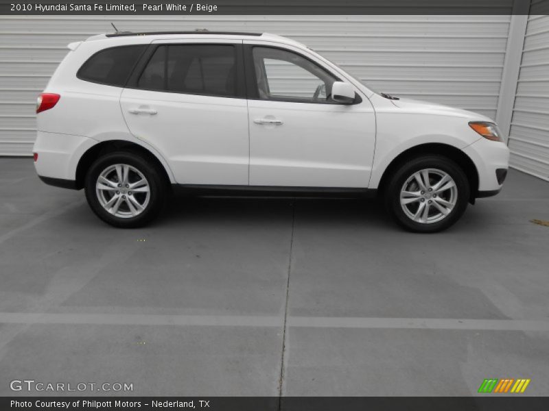Pearl White / Beige 2010 Hyundai Santa Fe Limited