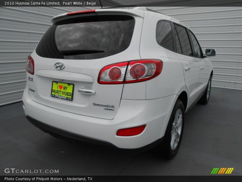 Pearl White / Beige 2010 Hyundai Santa Fe Limited