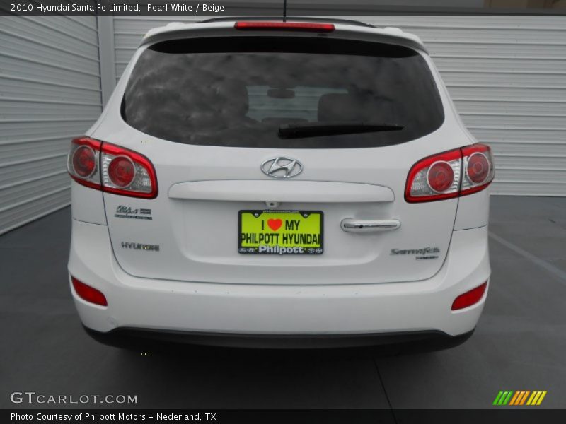 Pearl White / Beige 2010 Hyundai Santa Fe Limited