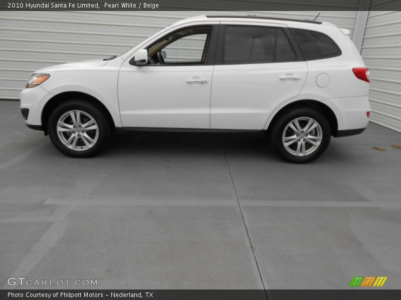 Pearl White / Beige 2010 Hyundai Santa Fe Limited