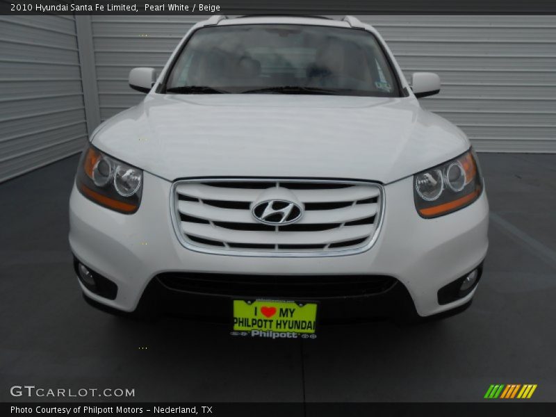 Pearl White / Beige 2010 Hyundai Santa Fe Limited