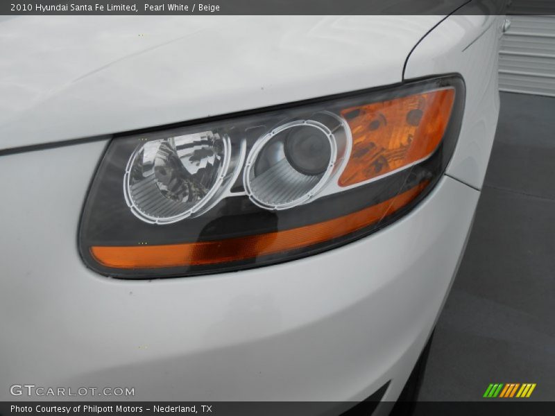 Pearl White / Beige 2010 Hyundai Santa Fe Limited