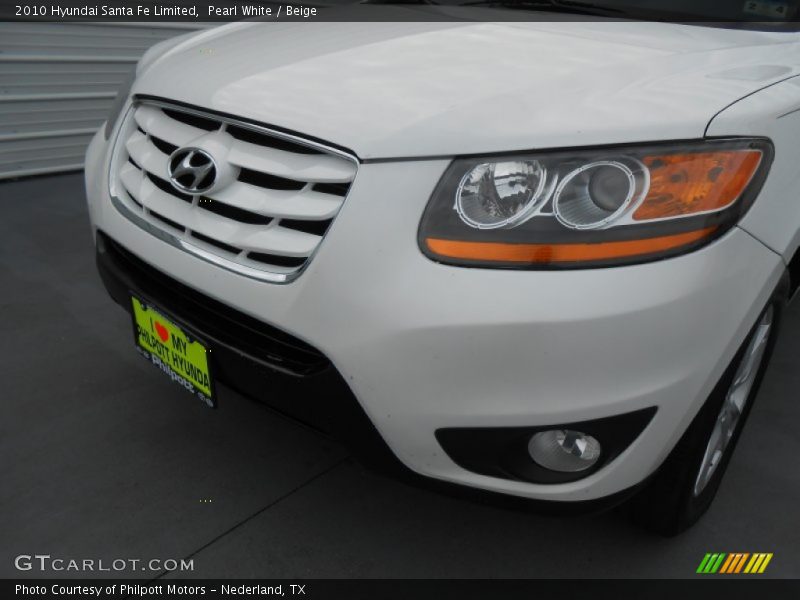 Pearl White / Beige 2010 Hyundai Santa Fe Limited