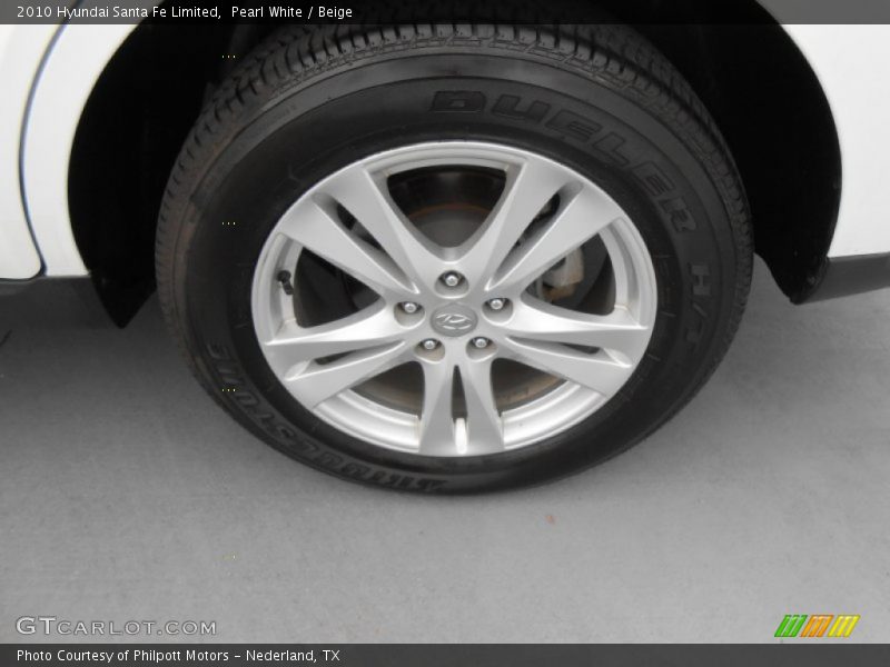 Pearl White / Beige 2010 Hyundai Santa Fe Limited
