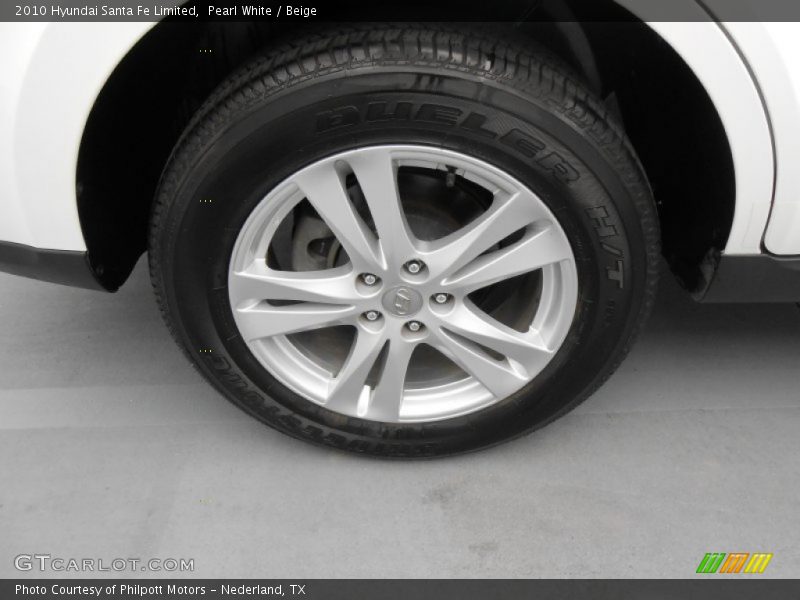 Pearl White / Beige 2010 Hyundai Santa Fe Limited