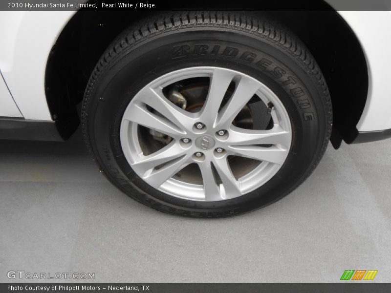 Pearl White / Beige 2010 Hyundai Santa Fe Limited