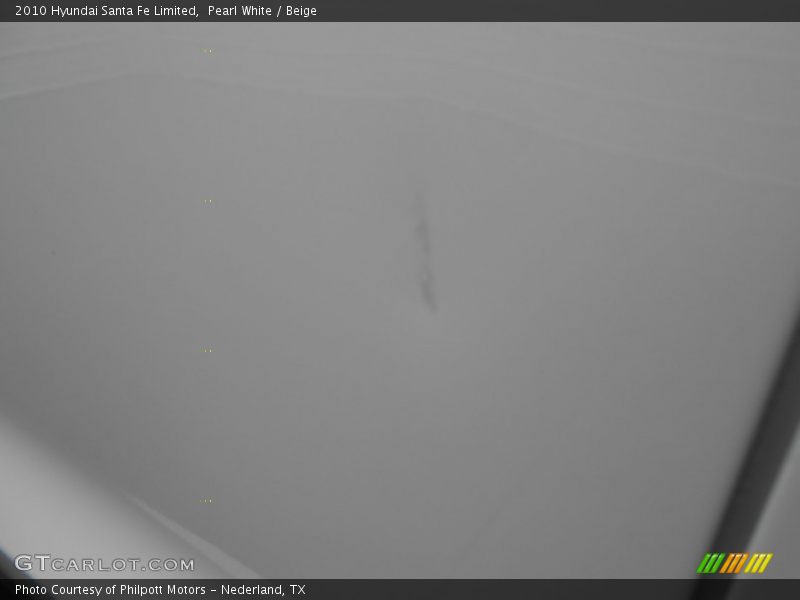 Pearl White / Beige 2010 Hyundai Santa Fe Limited