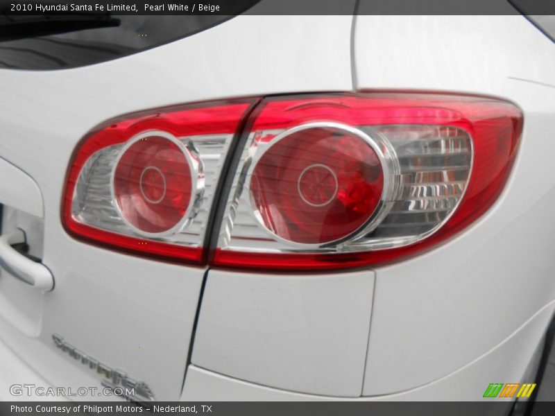 Pearl White / Beige 2010 Hyundai Santa Fe Limited