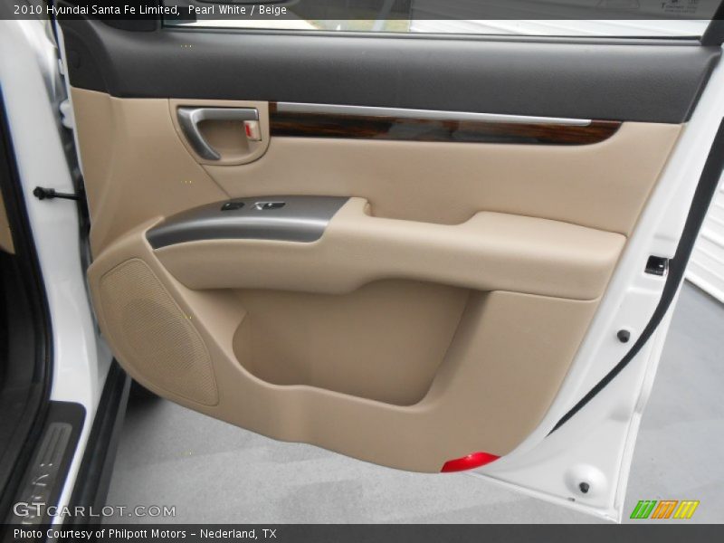 Pearl White / Beige 2010 Hyundai Santa Fe Limited