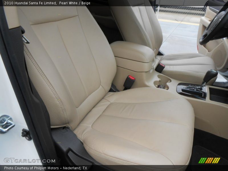 Pearl White / Beige 2010 Hyundai Santa Fe Limited