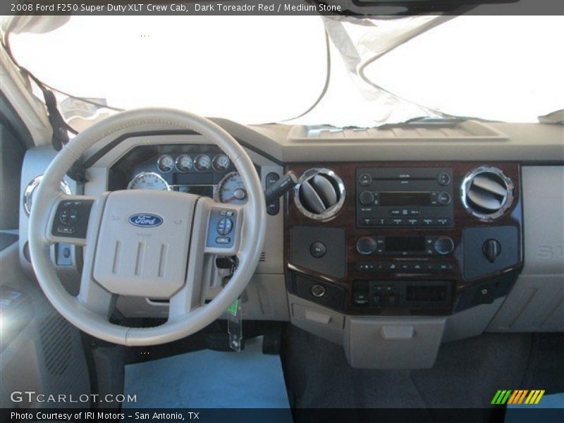 Dark Toreador Red / Medium Stone 2008 Ford F250 Super Duty XLT Crew Cab