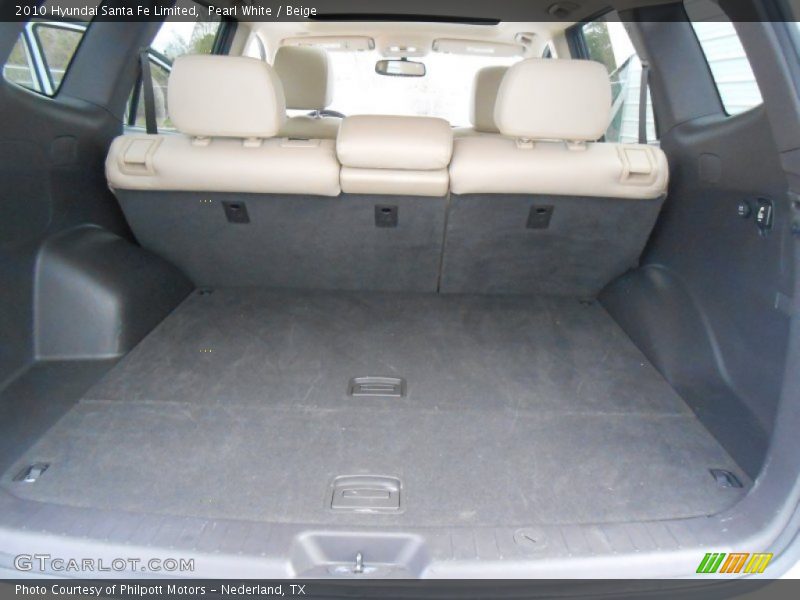 Pearl White / Beige 2010 Hyundai Santa Fe Limited