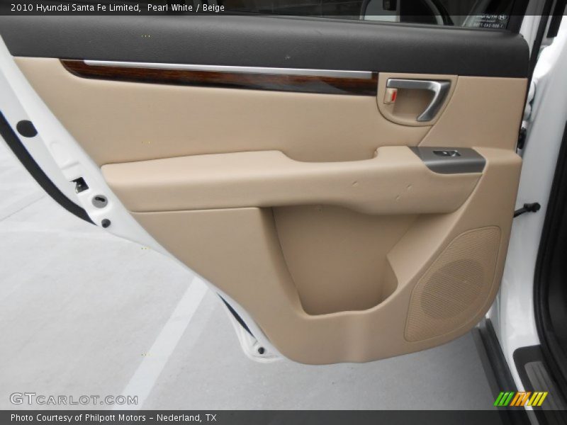 Pearl White / Beige 2010 Hyundai Santa Fe Limited