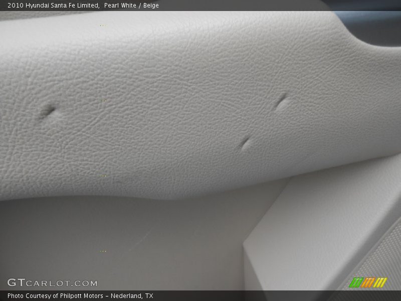 Pearl White / Beige 2010 Hyundai Santa Fe Limited