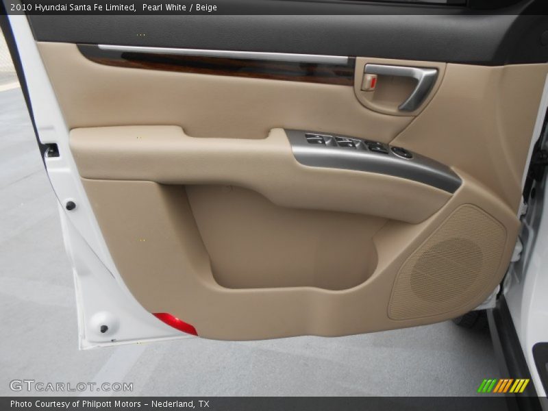 Pearl White / Beige 2010 Hyundai Santa Fe Limited