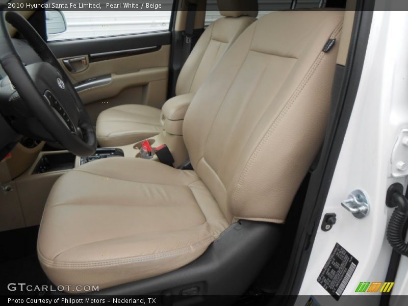Pearl White / Beige 2010 Hyundai Santa Fe Limited