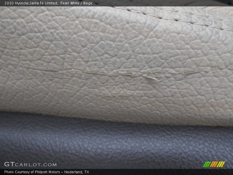 Pearl White / Beige 2010 Hyundai Santa Fe Limited