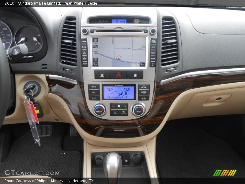 Pearl White / Beige 2010 Hyundai Santa Fe Limited