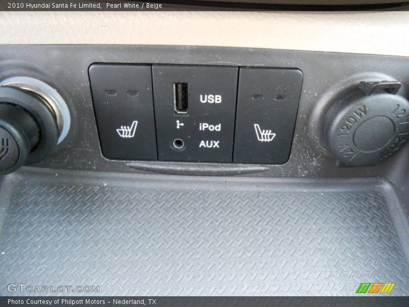 Pearl White / Beige 2010 Hyundai Santa Fe Limited