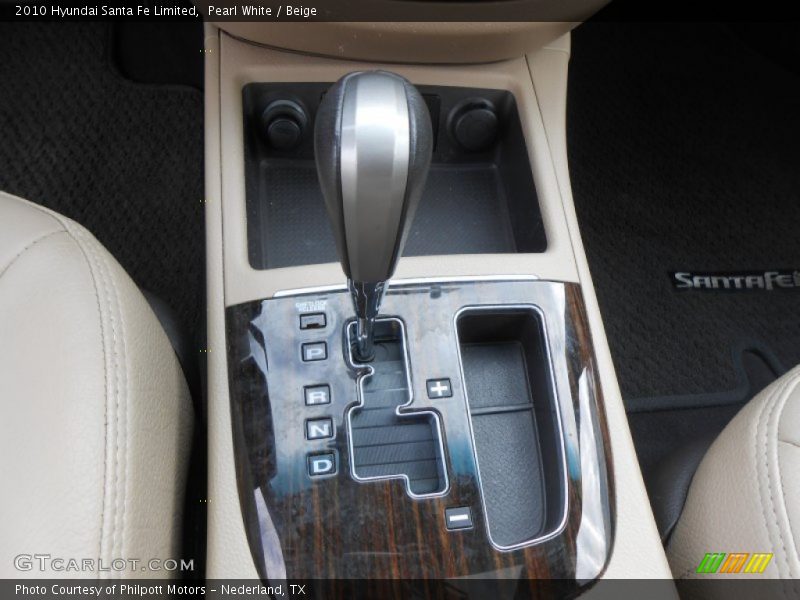 Pearl White / Beige 2010 Hyundai Santa Fe Limited