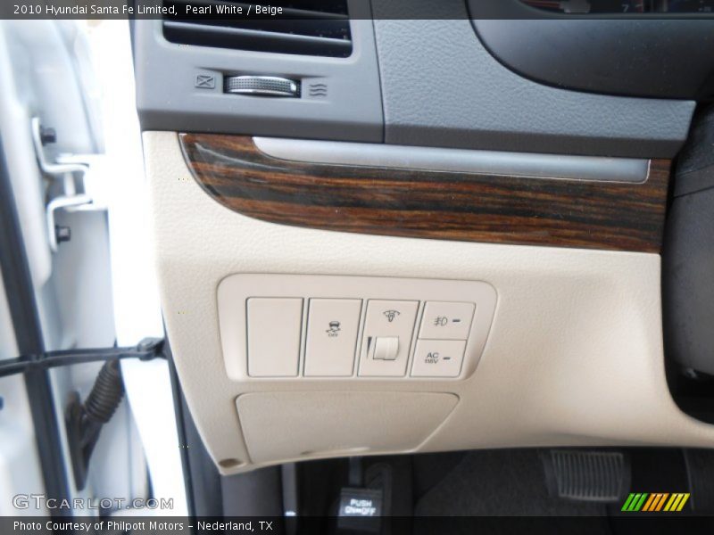 Pearl White / Beige 2010 Hyundai Santa Fe Limited