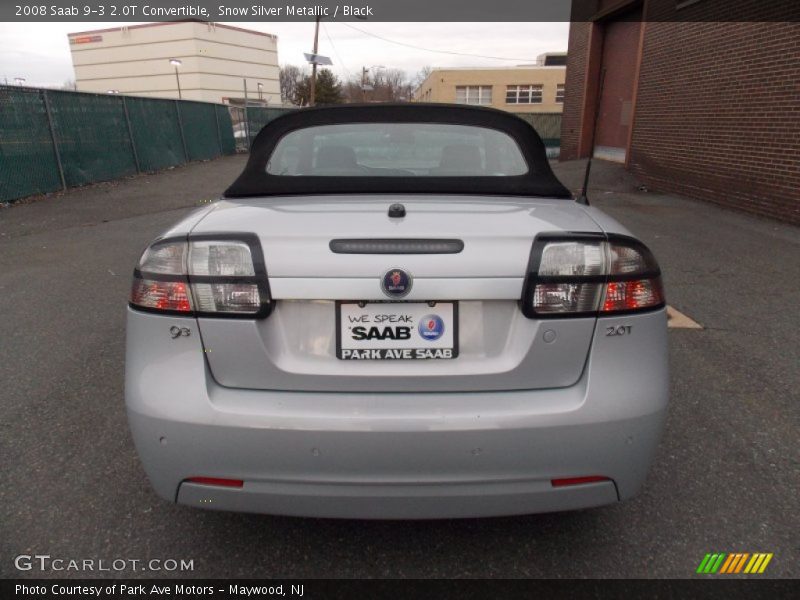 Snow Silver Metallic / Black 2008 Saab 9-3 2.0T Convertible