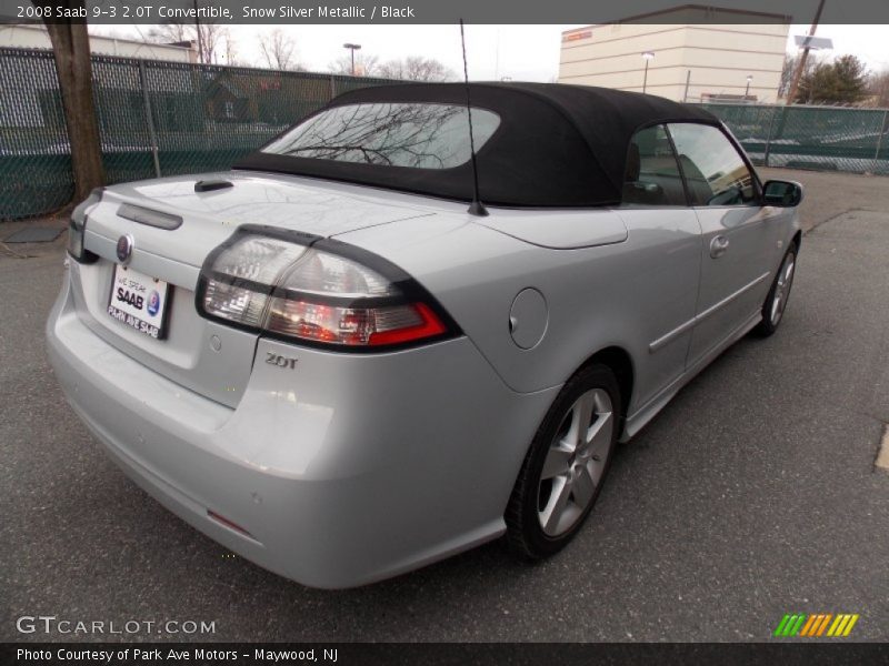 Snow Silver Metallic / Black 2008 Saab 9-3 2.0T Convertible