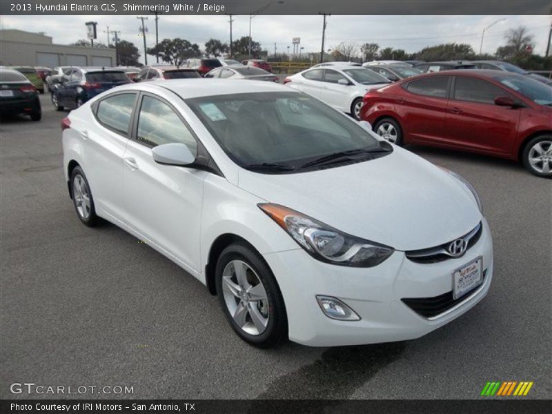 Shimmering White / Beige 2013 Hyundai Elantra GLS