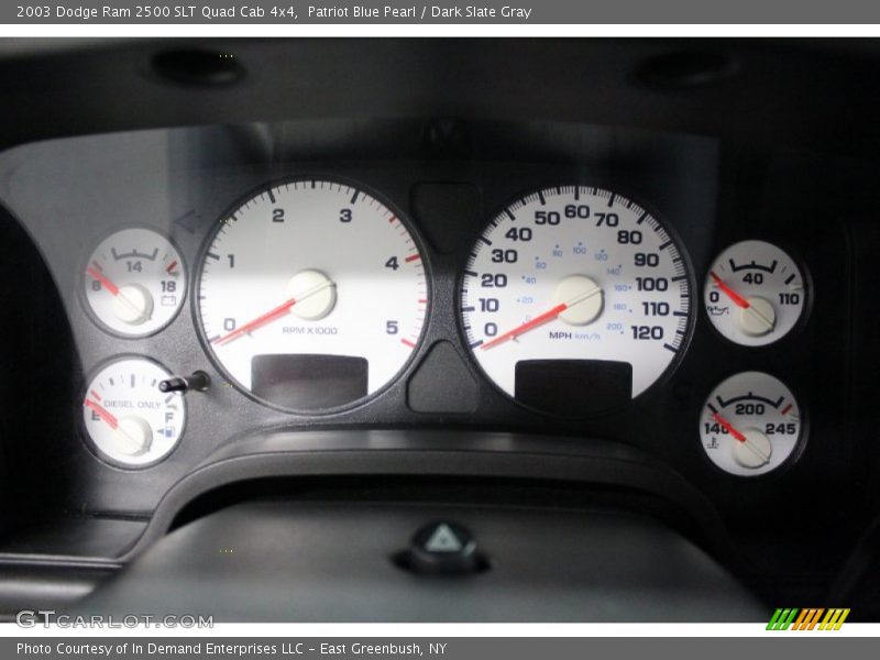 Patriot Blue Pearl / Dark Slate Gray 2003 Dodge Ram 2500 SLT Quad Cab 4x4