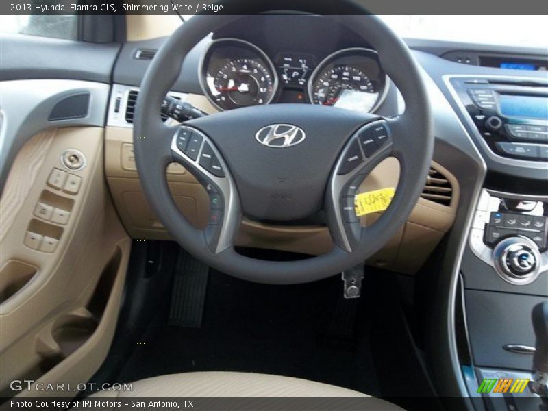 Shimmering White / Beige 2013 Hyundai Elantra GLS