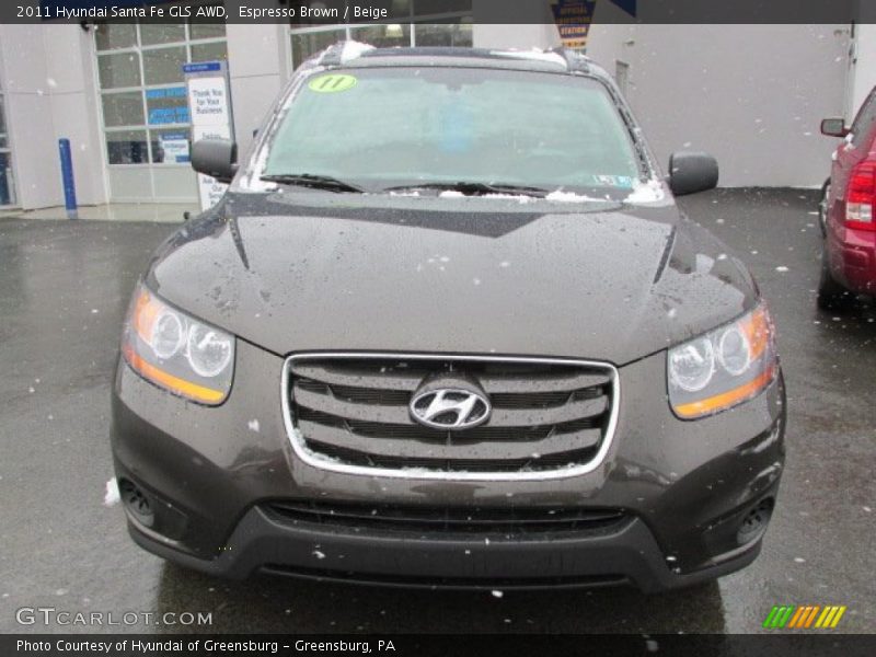 Espresso Brown / Beige 2011 Hyundai Santa Fe GLS AWD