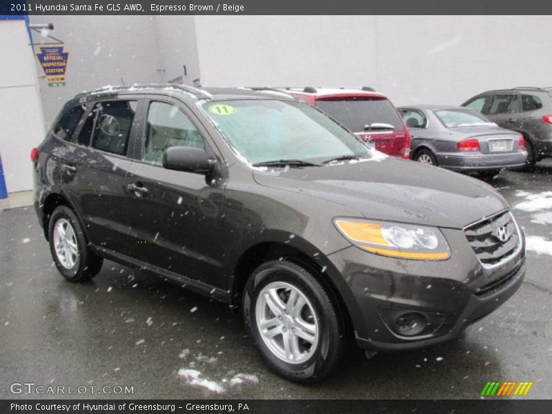 Espresso Brown / Beige 2011 Hyundai Santa Fe GLS AWD