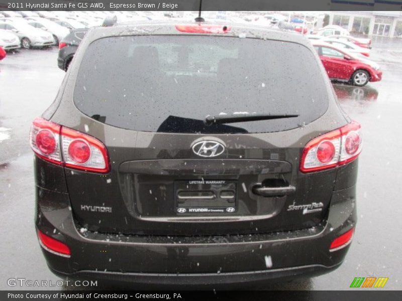 Espresso Brown / Beige 2011 Hyundai Santa Fe GLS AWD