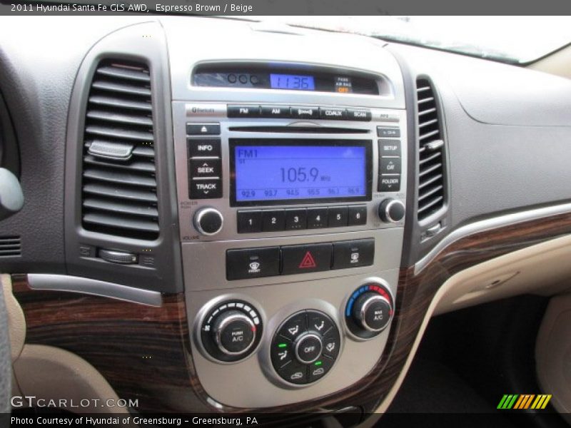 Espresso Brown / Beige 2011 Hyundai Santa Fe GLS AWD
