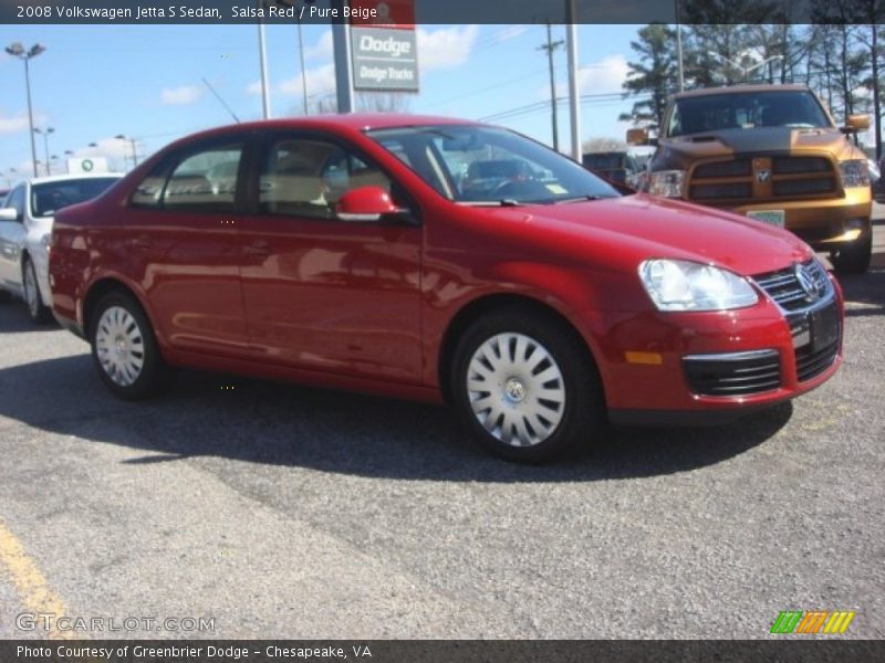 Salsa Red / Pure Beige 2008 Volkswagen Jetta S Sedan