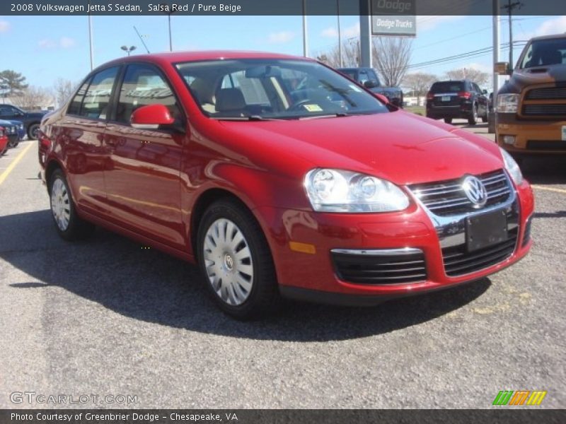 Salsa Red / Pure Beige 2008 Volkswagen Jetta S Sedan
