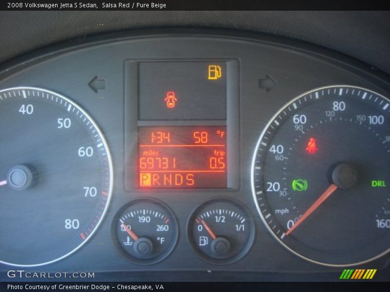 Salsa Red / Pure Beige 2008 Volkswagen Jetta S Sedan