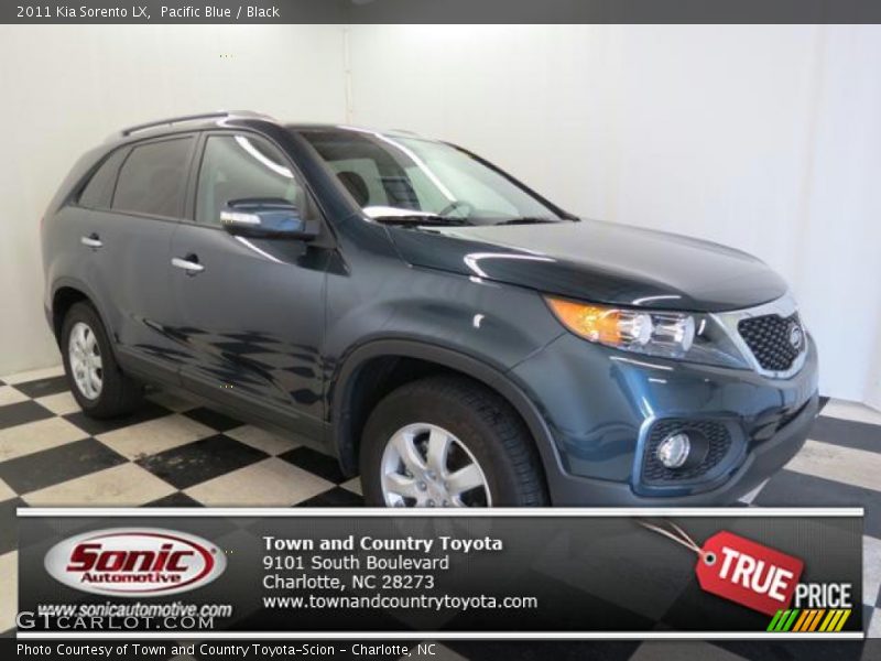 Pacific Blue / Black 2011 Kia Sorento LX