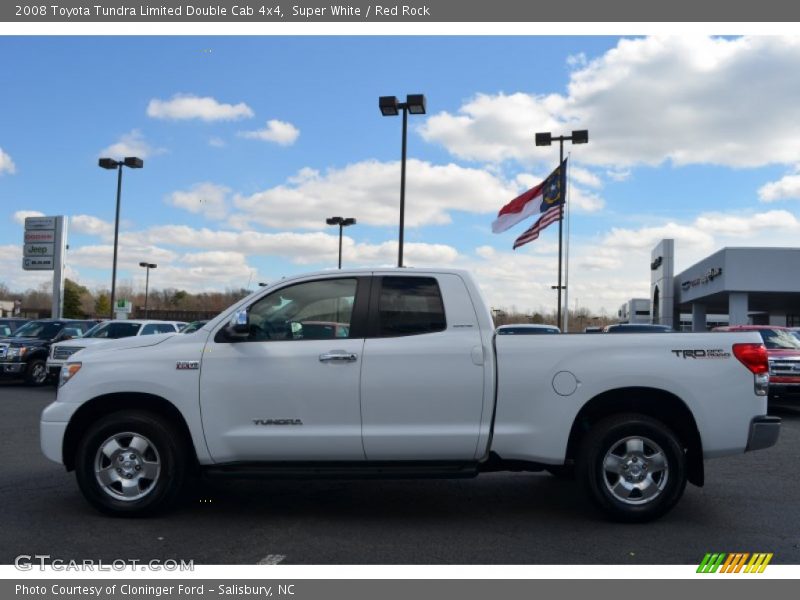 Super White / Red Rock 2008 Toyota Tundra Limited Double Cab 4x4