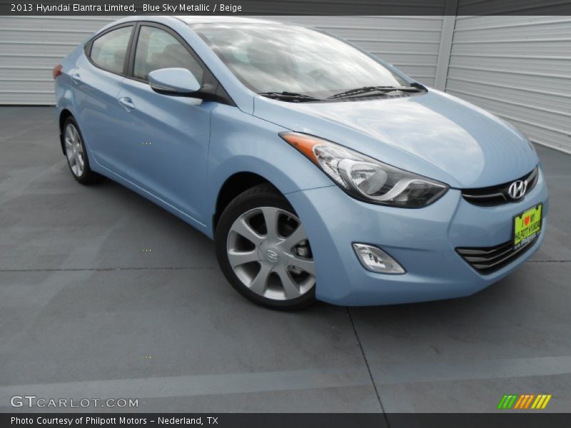 Blue Sky Metallic / Beige 2013 Hyundai Elantra Limited